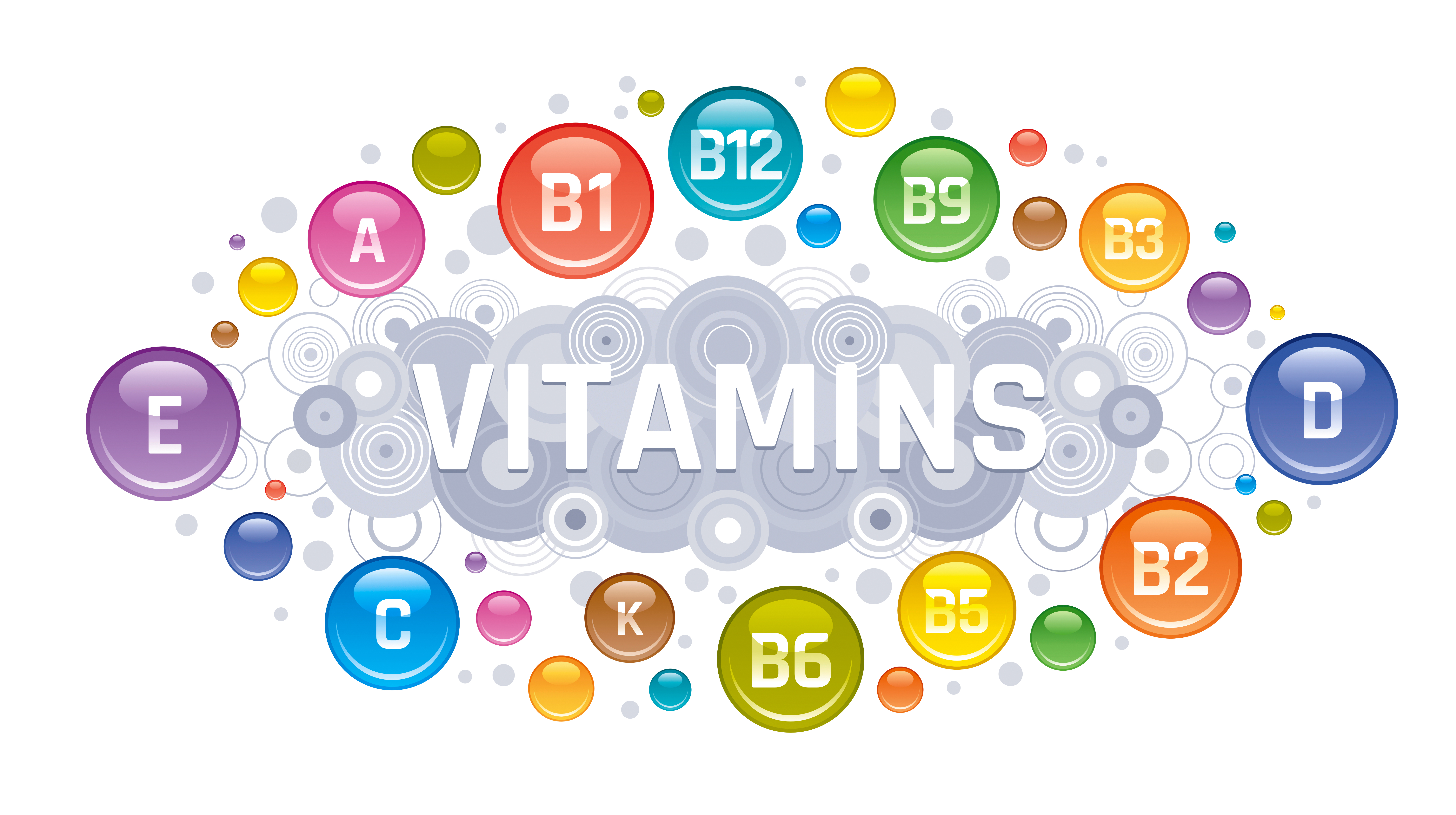 A graphic showing all the vitamins 