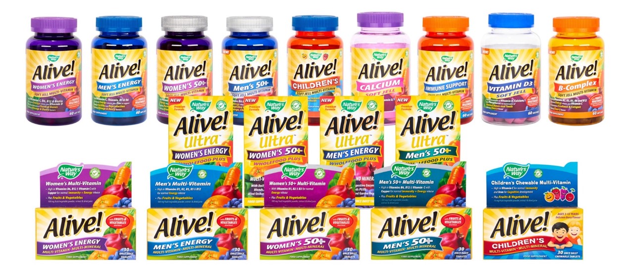 The Alive! range of multivitamins